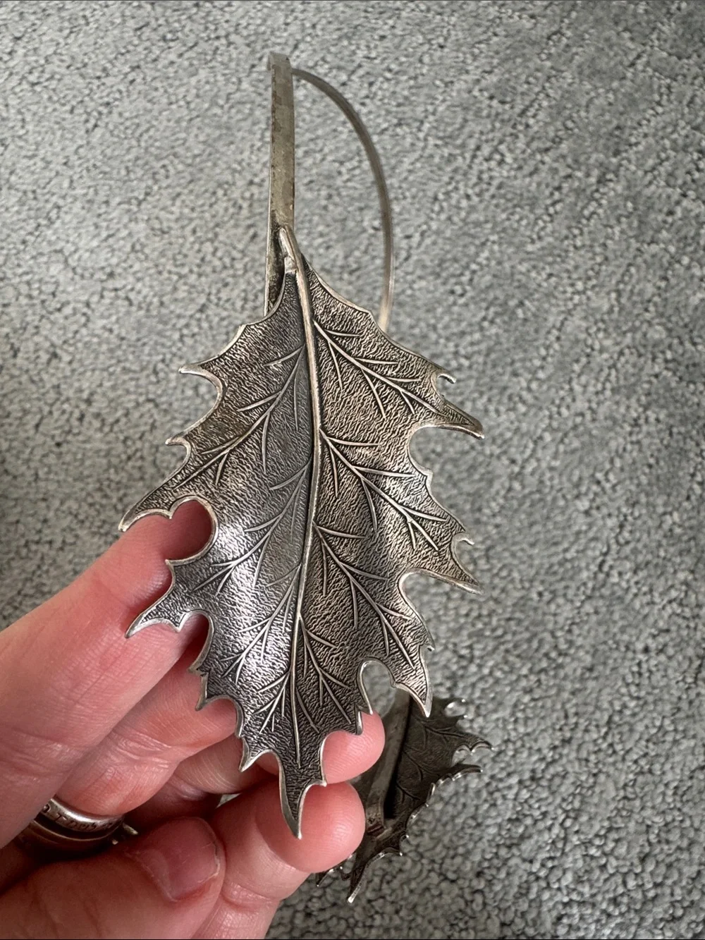 Silver Leaf Headband - Ornate Women's Hair Accessory